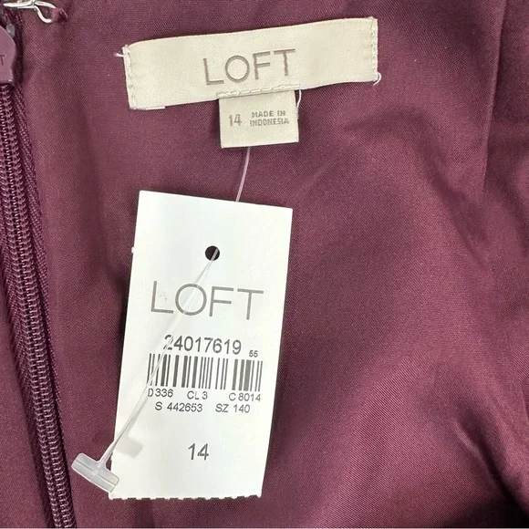 LOFT Poly Wool Short Skort Lined Back Zip Sz 14 Pink with Black Zip Pock… - Picture 4 of 8